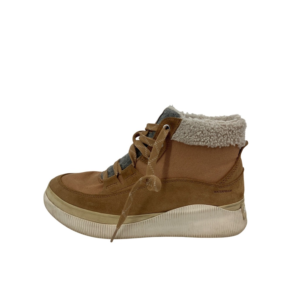 Sorel Out N About III Conquest Women 9 Tan Waterproof Suede Sneaker Boots NL5159